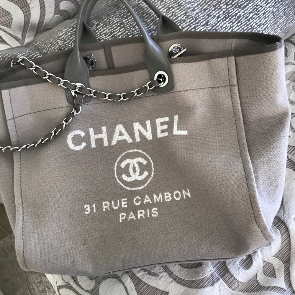 Large Authentic Chanel Deauville Tote